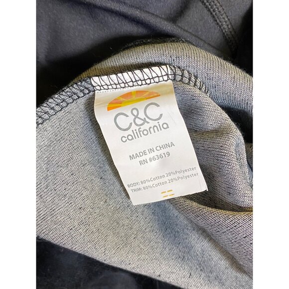 C&C California Large Black Velvet Star‎ Cold-Shoulder Top Gold Leggings Set Yoga - Picture 9 of 10